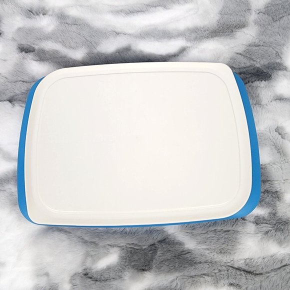 Tupperware 2 piece Snack Bar Maker Blue & White - Bar Mold & Lid - 6488A-4 - Picture 2 of 6